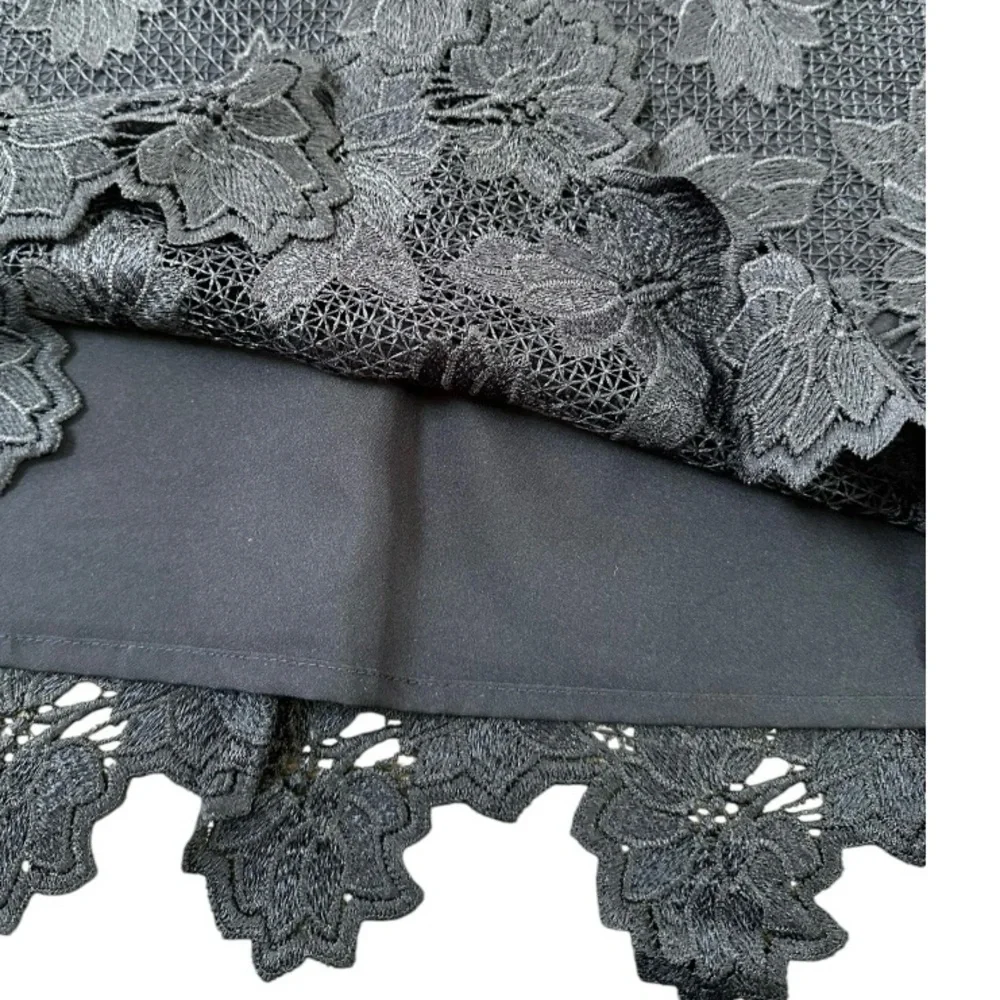 Nanette Lepore Navy Blue Lace Illusion Dress Sleeveless Cocktail Formal … - Picture 12 of 15